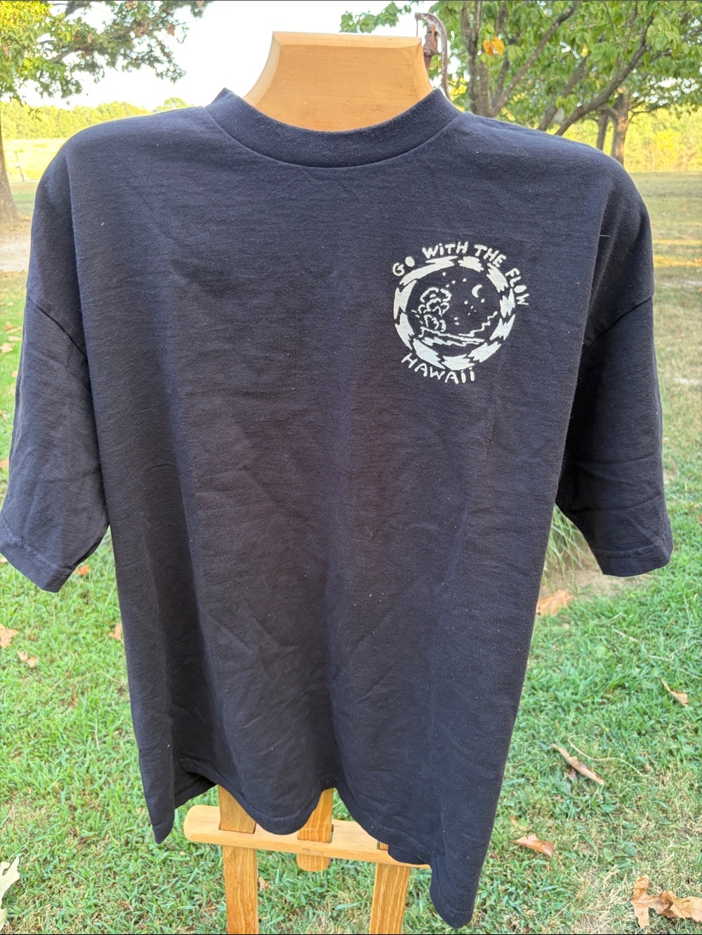 Champs Black Short-Sleeve Tee with White Hawaii Graphic